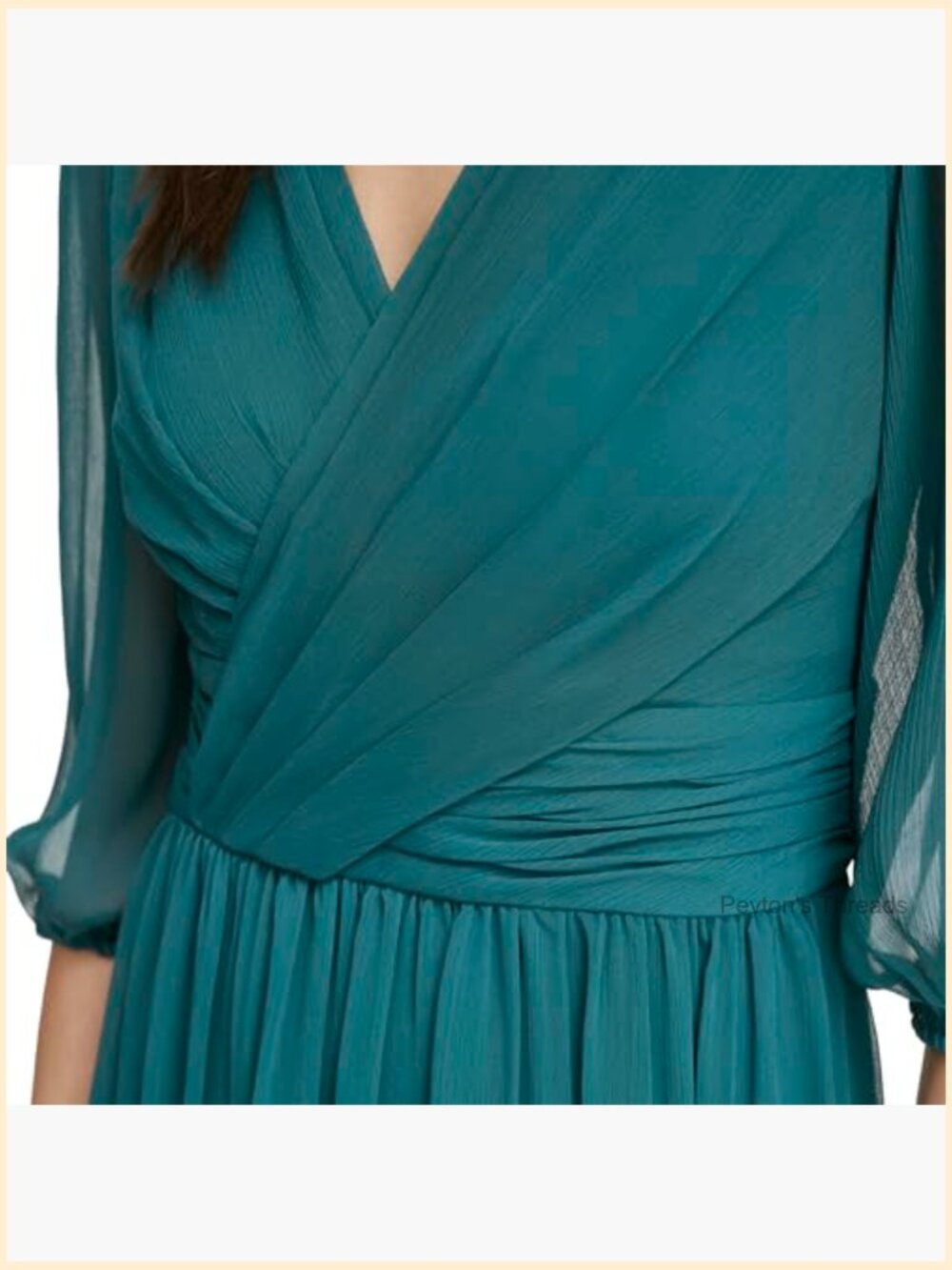 Long Chiffon V-Neck Dress - Picture 4 of 6